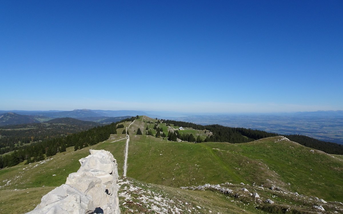 Im Waadtländer Jura ziehen sich endlos scheinende Mauern entlang der Krete. 