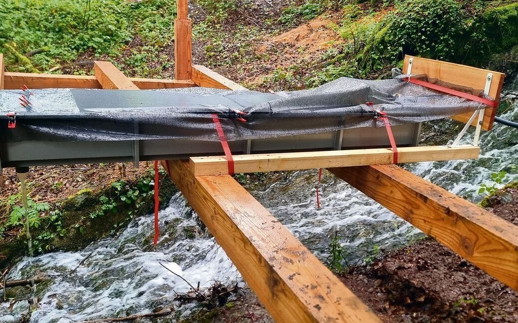Der stetige Durchlauf von frischem Wasser aus dem Bach verhalf der Aufzuchtbox zum Erfolg.