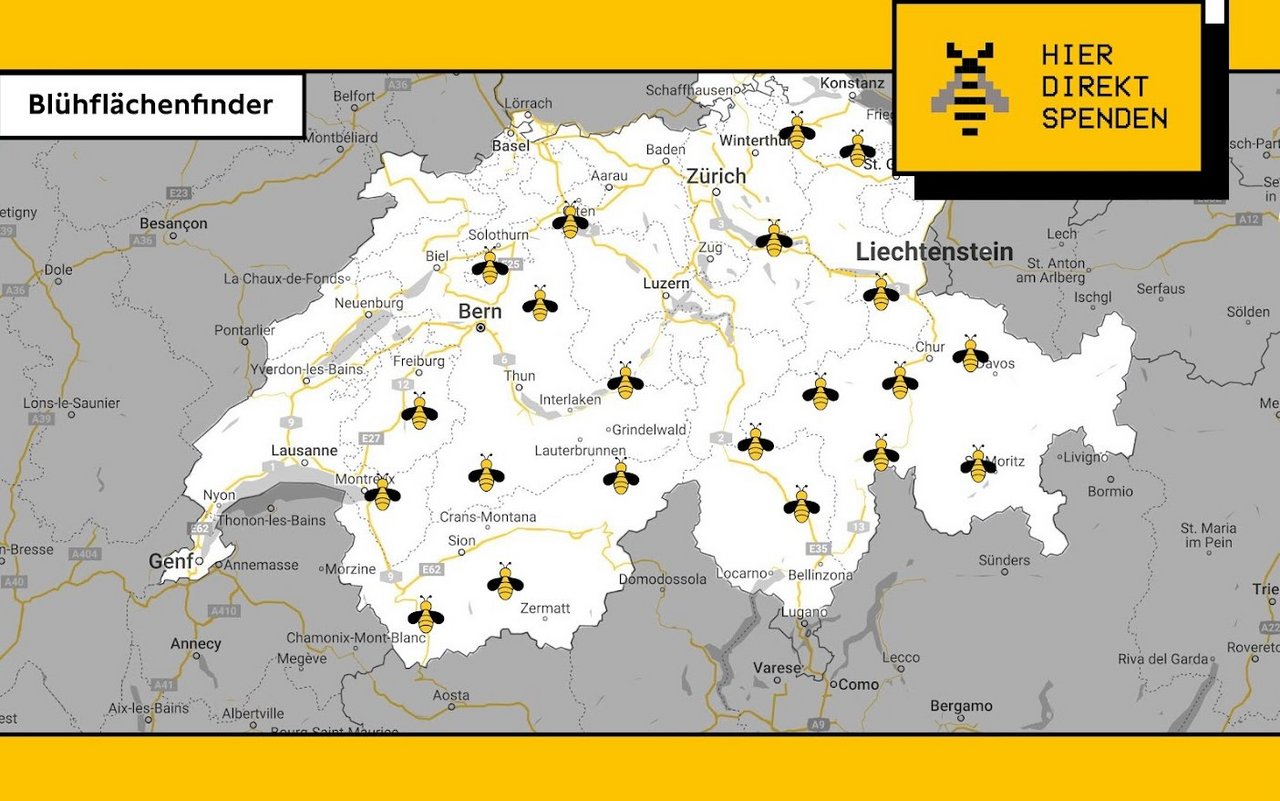 Auf der Website lassen sich einfach noch verfügbare Blühflächen finden. 