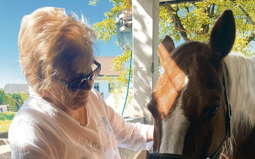 … dann das Fell. Erst danach wird aufgesattelt.